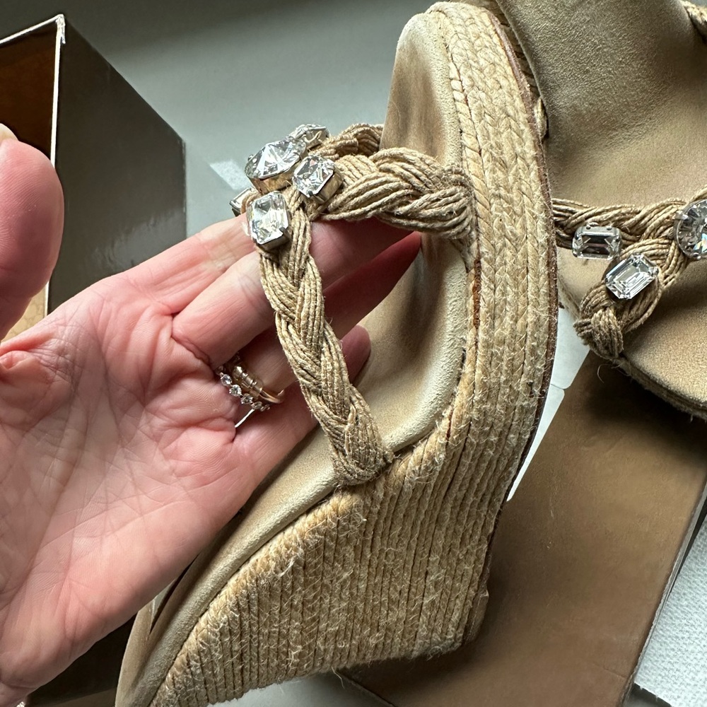 Michael Kora wedge with Swarovski crystals size 8 in great condition